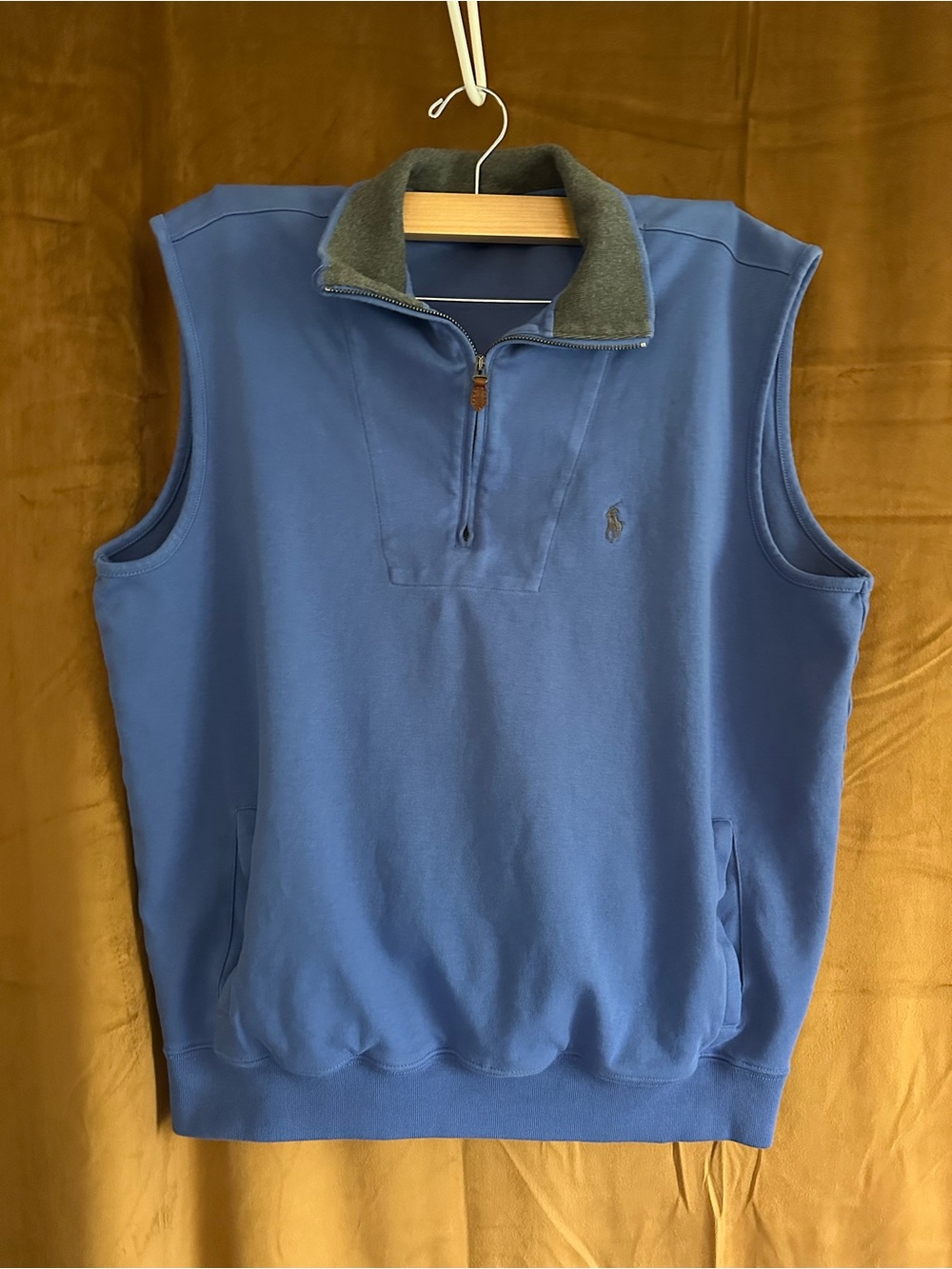 Ralph Lauren Polo Golf Blue Pullover with Gray Trim